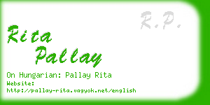 rita pallay business card